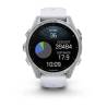 Ceas GARMIN fēnix 8 – 43mm, AMOLED Argintiu cu curea din silicon Whitestone