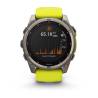 Ceas GARMIN fēnix 8 - 51mm Solar, Sapphire, Titan cu curea din silicon Amp Yellow/Graphite