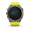 Ceas GARMIN fēnix 8 - 51mm Solar, Sapphire, Titan cu curea din silicon Amp Yellow/Graphite