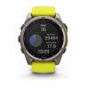 Ceas GARMIN fēnix 8 - 51mm Solar, Sapphire, Titan cu curea din silicon Amp Yellow/Graphite