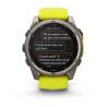 Ceas GARMIN fēnix 8 - 51mm Solar, Sapphire, Titan cu curea din silicon Amp Yellow/Graphite