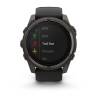 Ceas GARMIN fēnix 8 – 51mm, Solar, Sapphire, Titan DLC gri carbon cu curea din silicon neagră/Pebble Grey