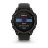 Ceas GARMIN fēnix 8 – 47mm, Solar, Sapphire, Titan DLC gri carbon cu curea din silicon neagră/Pebble Grey