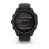 Ceas GARMIN fēnix 8 – 47mm, Solar, Sapphire, Titan DLC gri carbon cu curea din silicon neagră/Pebble Grey