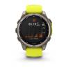 Ceas GARMIN fēnix 8 – 47mm, Solar, Sapphire, Titan, curea silicon Amp Yellow/Graphite