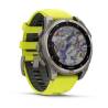 Ceas GARMIN fēnix 8 – 47mm, Solar, Sapphire, Titan, curea silicon Amp Yellow/Graphite