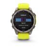 Ceas GARMIN fēnix 8 – 47mm, Solar, Sapphire, Titan, curea silicon Amp Yellow/Graphite