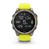 Ceas GARMIN fēnix 8 – 47mm, Solar, Sapphire, Titan, curea silicon Amp Yellow/Graphite