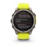 Ceas GARMIN fēnix 8 – 47mm, Solar, Sapphire, Titan, curea silicon Amp Yellow/Graphite