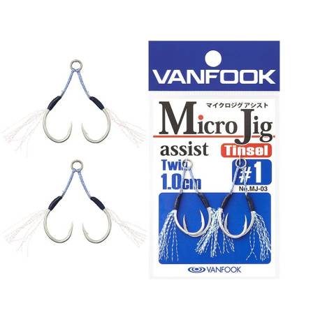 Carlige VANFOOK MJ-03 Micro Jig Assist Hooks Nr.1, 2 buc/plic