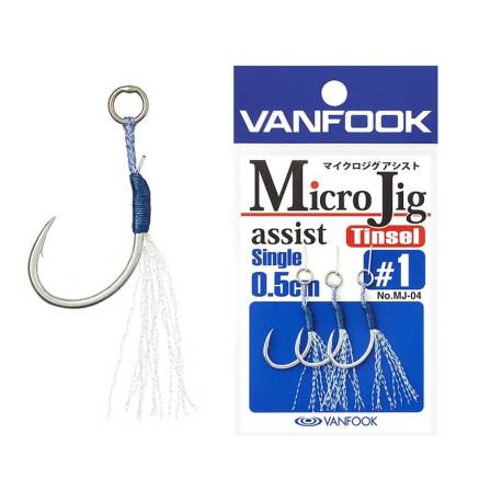 Carlige VANFOOK MJ-04 Micro Jig Assist Hooks nr.1, 3 buc/plic