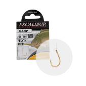 Carlige legate EXCALIBUR CARP CLASSIC, Gold Nr.8, 50cm, 10buc/plic