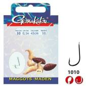 Carlige legate GAMAKATSU Booklet Maggots 1010B Nr.14, 0.12mm, 60cm, 10 buc/plic