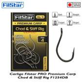 Carlige FILSTAR PRO Premium Carp Chod Stiff Rig F1254DB, nr. 6, 10buc/plic