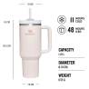 Cana STANLEY The Quencher H2.O FlowState Tumbler 1.18L, Rose Quartz