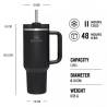 Cana STANLEY The Quencher H2.O FlowState Tumbler 1.18L, Black Tonal