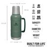 Termos STANLEY Artisan Thermal Bottle 1.4L Hammertone Green