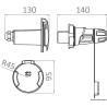 Priza nautica OSCULATI Cruiser 3P cu capac din inox, 16A, 230V