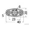 Borna pentru conexiuni electrice multiple Mini 40 x 20 mm