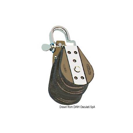 Ball-bearing block 2pulley w/shackle 6x22mm