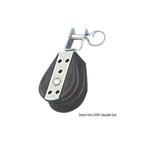 Ball-bearing block 1pulley fixed/swivel U 8x28mm