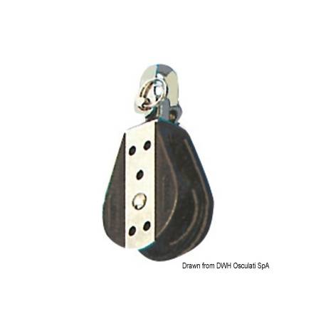 Ball-bearing block 1pulley fixed/swivel 12x57mm