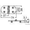 Balama acoperita inox AISI316 finisat, 74x38 mm