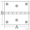 Hinge mirror polished SS 38x33 mm