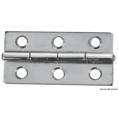 Mirror polished SS rectangular hinge 60x30 mm