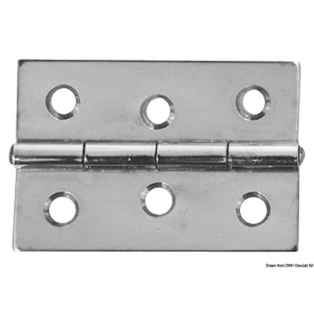 Mirror polished SS rectangular hinge 60x40 mm