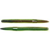 Vierme siliconic LIVETARGET STICK WORM 10.2cm, 10g, Brown/Chartreuse, 8 buc/plic