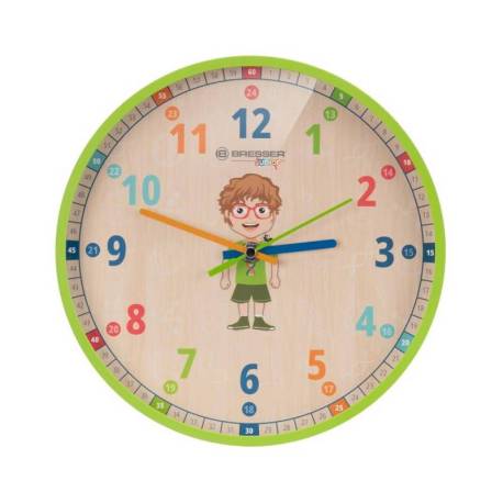 Ceas de perete educational BRESSER Junior 8880810A9U000, diametru 25cm