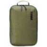 Saculet de depozitare cu 2 compartimente THULE Compression Packing Cube mediu, khaki