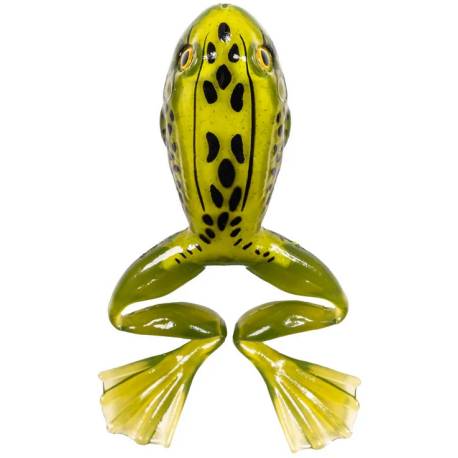 Broasca siliconica LIVETARGETFREESTYLE FROG UNRIGGED 5cm, Moss/Yellow, 4 buc/plic