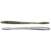 Vierme siliconic LIVETARGET Straight Tail Worm 14cm, Green/Pearl, 10buc/plic