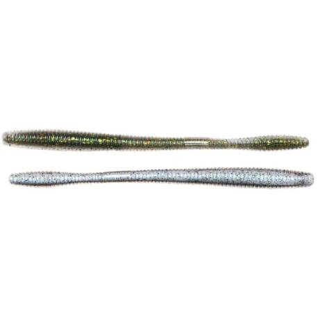 Vierme siliconic LIVETARGET Straight Tail Worm 14cm, Green/Pearl, 10buc/plic