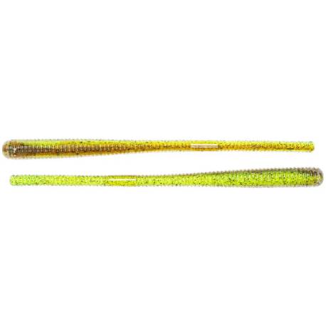 Vierme siliconic LIVETARGET FINESSE WORM 11.4cm, Chartreuse/Brown, 10 buc/plic