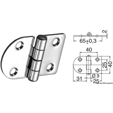 Balama inox finisat OSCULATI 38.441.69, 2x65x40mm