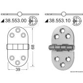 Balama inox finisat OSCULATI 38.553.10, 2x76x38mm