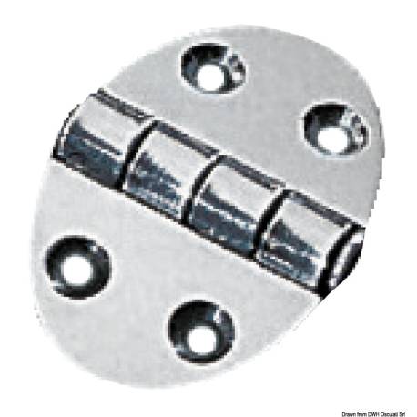 Oval hinge 35x51 mm stud mounting 1.5 mm