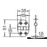 Oval hinge 35x51 mm stud mounting 1.5 mm