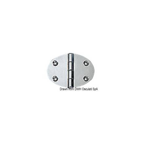 Oval hinge 48x67 mm stud mounting 2 mm