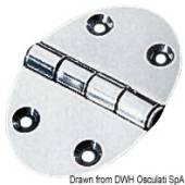 Oval hinge 56x78 mm stud mounting 2 mm