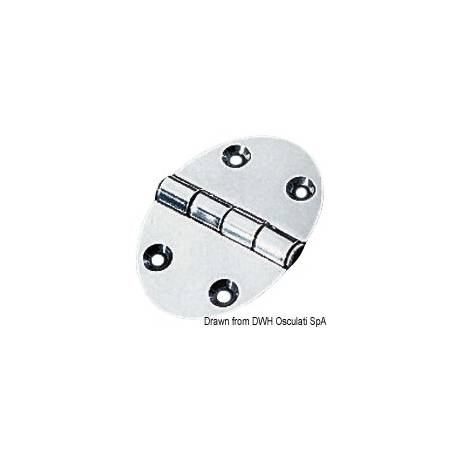 Oval hinge 56x78 mm stud mounting 2 mm