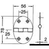 Oval hinge 56x78 mm stud mounting 2 mm