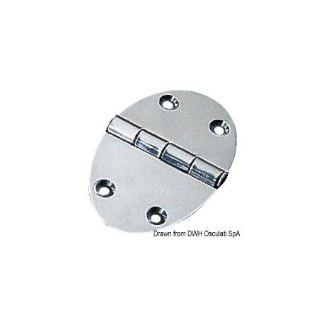 Oval hinge 78x56 mm stud mounting 3 mm