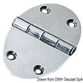 Oval hinge 78x56 mm stud mounting 2 mm