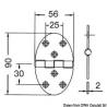 Oval hinge 56x90 mm stud mounting 2 mm