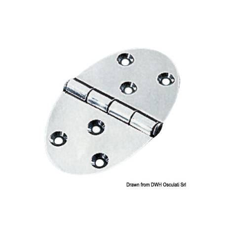 Oval hinge 56x90 mm stud mounting 2 mm