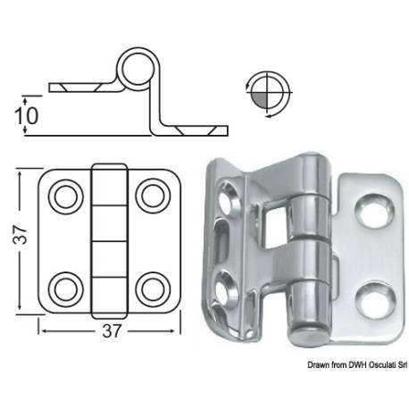 Balama inox OSCULATI 38.441.59, 2x37x37mm